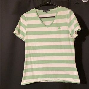 Brooks Brothers Striped v neck tee